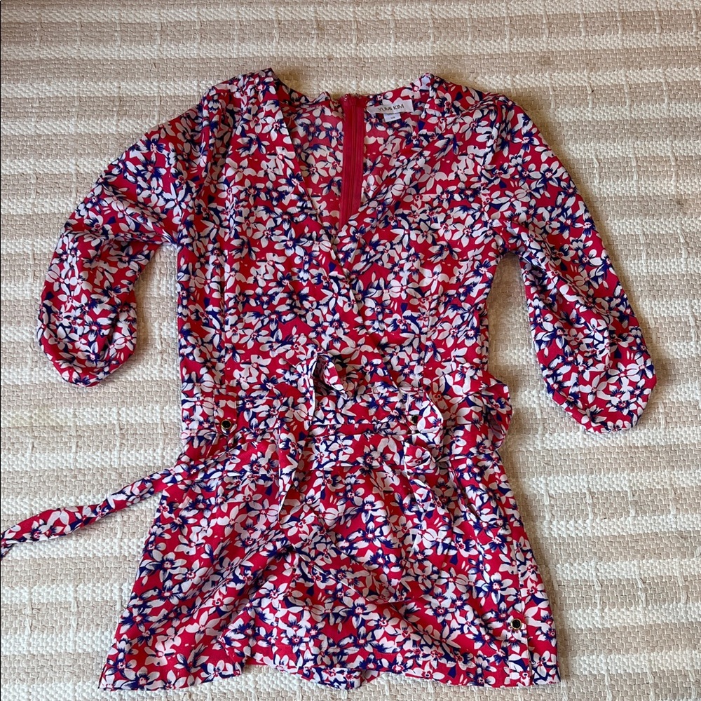 Yumi Kim Red and Blue Floral Dress